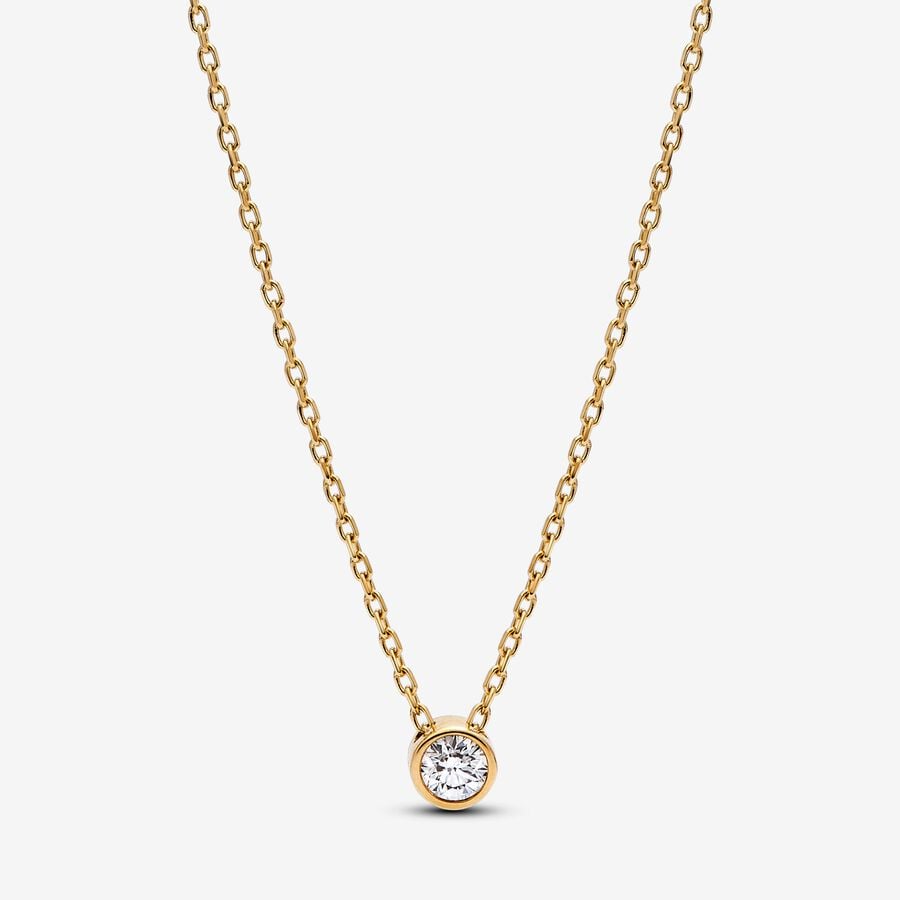 Pandora Era Lab-grown Diamond Bezel Pendant Necklace 0.15 carat tw 14k Gold image number 0