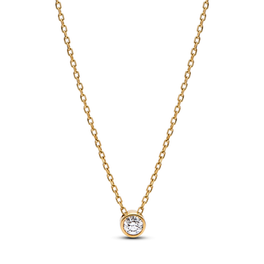 Pandora Era Lab-grown Diamond Bezel Pendant Necklace 0.15 carat tw 14k Gold