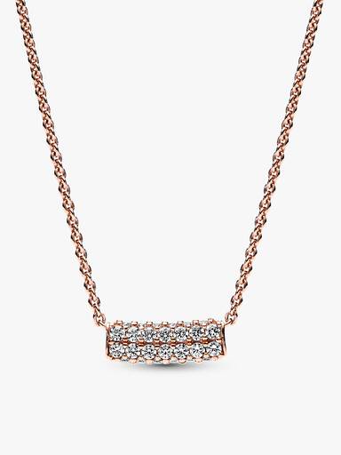 Ensemble de collier et boucles d'oreilles à double rangée pavée