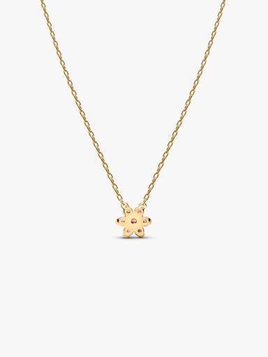 Collier à pendentif Fleur rose scintillante