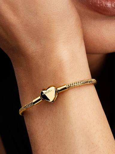 Bracelet à chaîne serpentine acetté avec fermoir en cœur
