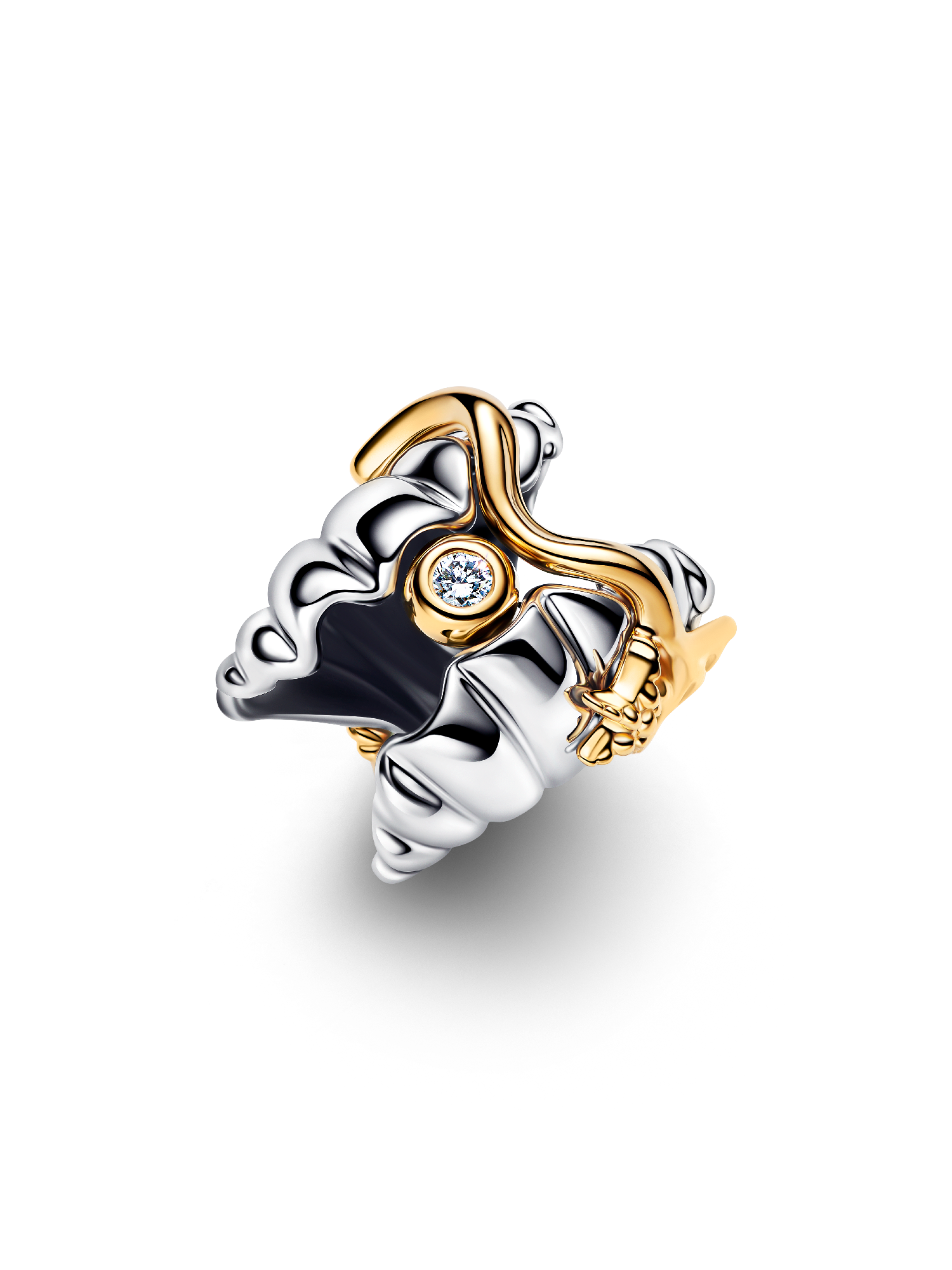 Disney Princesses Ariel Shell Lab-Grown Diamond Two-Tone Charm