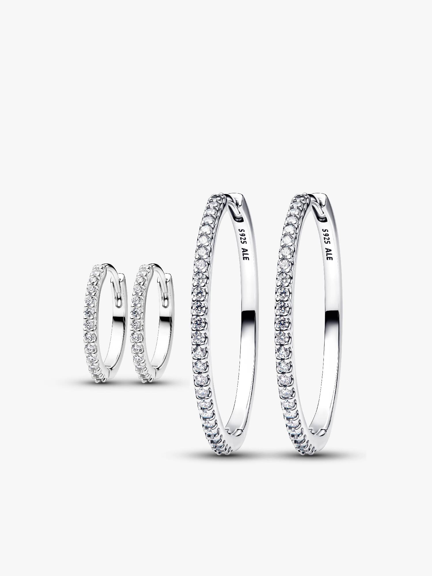 Ensemble de créoles scintillantes en argent sterling