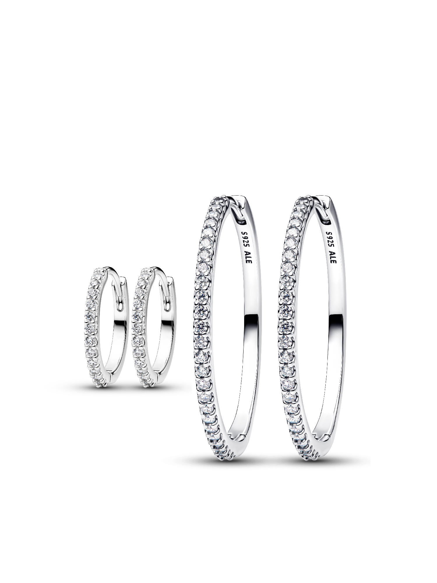 Sparkling Sterling Silver Hoop Earring Stack