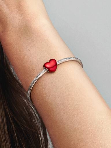 Charm Cœur rouge en métal