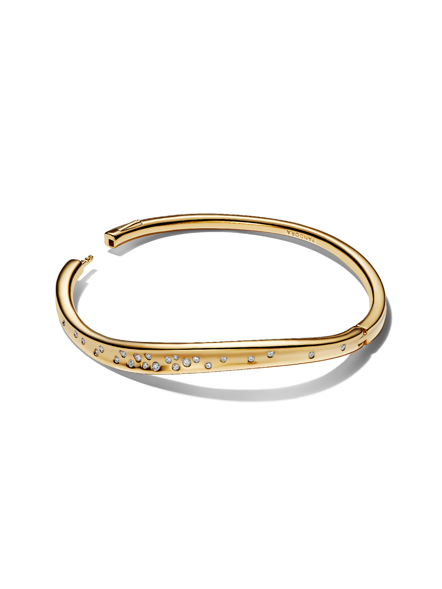 Organically Shaped Stone-Set Bangle