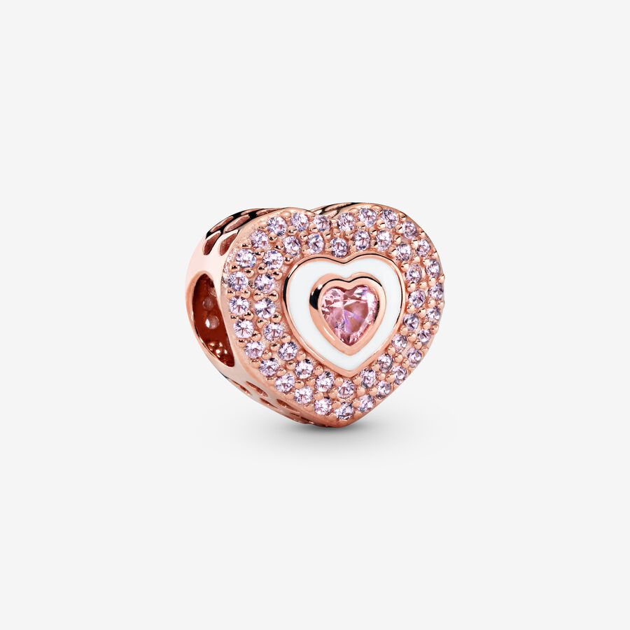 FINAL SALE - Pink Pavé Heart Charm image number 0
