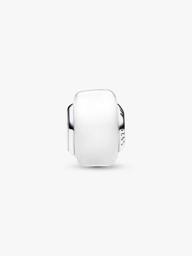 Mini charm blanc en verre de Murano