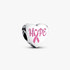 Hope heart sterling silver charm with pink enamel Hope heart sterling silver charm with pink enamel