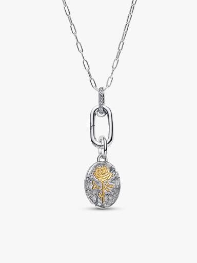 Rose Medallion Pendant Necklace