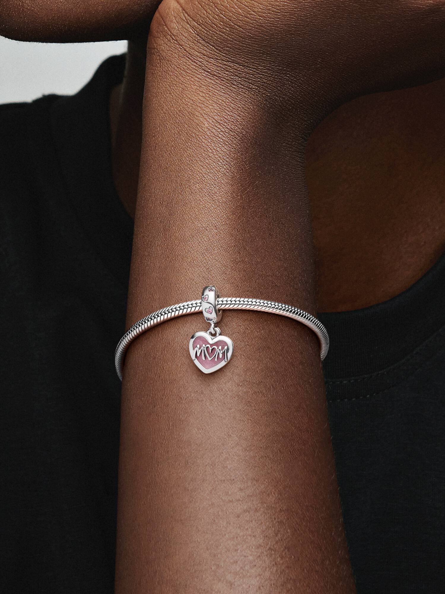Breloque Cœur avec inscription « Mum »