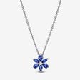 Sparkling Blue Herbarium Cluster Pendant Necklace