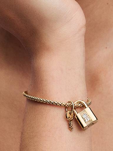 Charm-pendentif Cadenas et clé