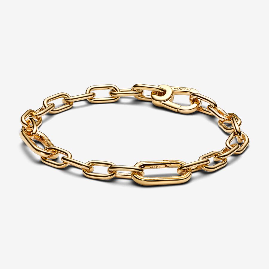 Pandora ME Small-Link Chain Bracelet - 14k Gold-plated unique metal blend - Sz. 15 cm