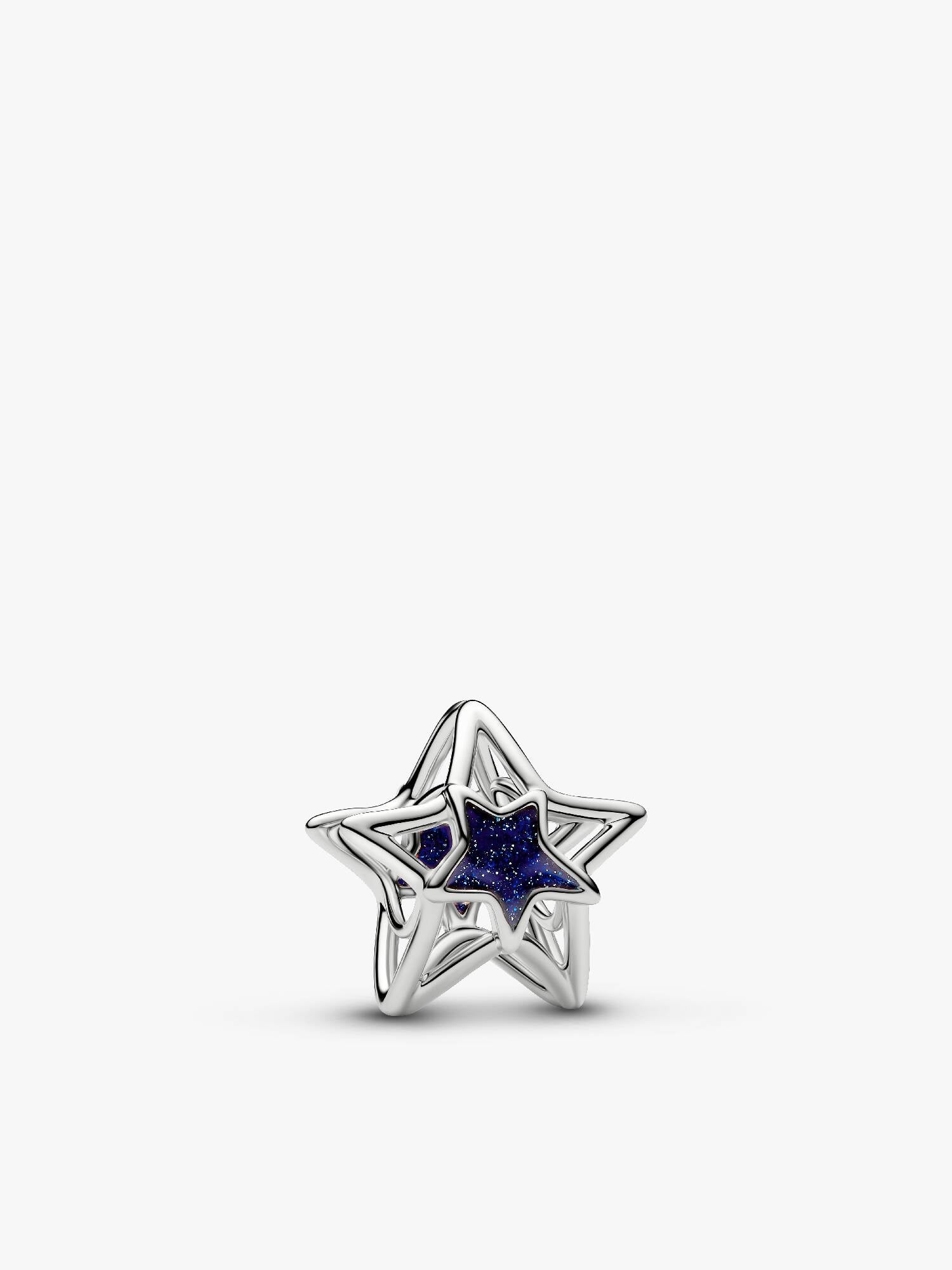 Star Openwork Charm, Platinum Plated