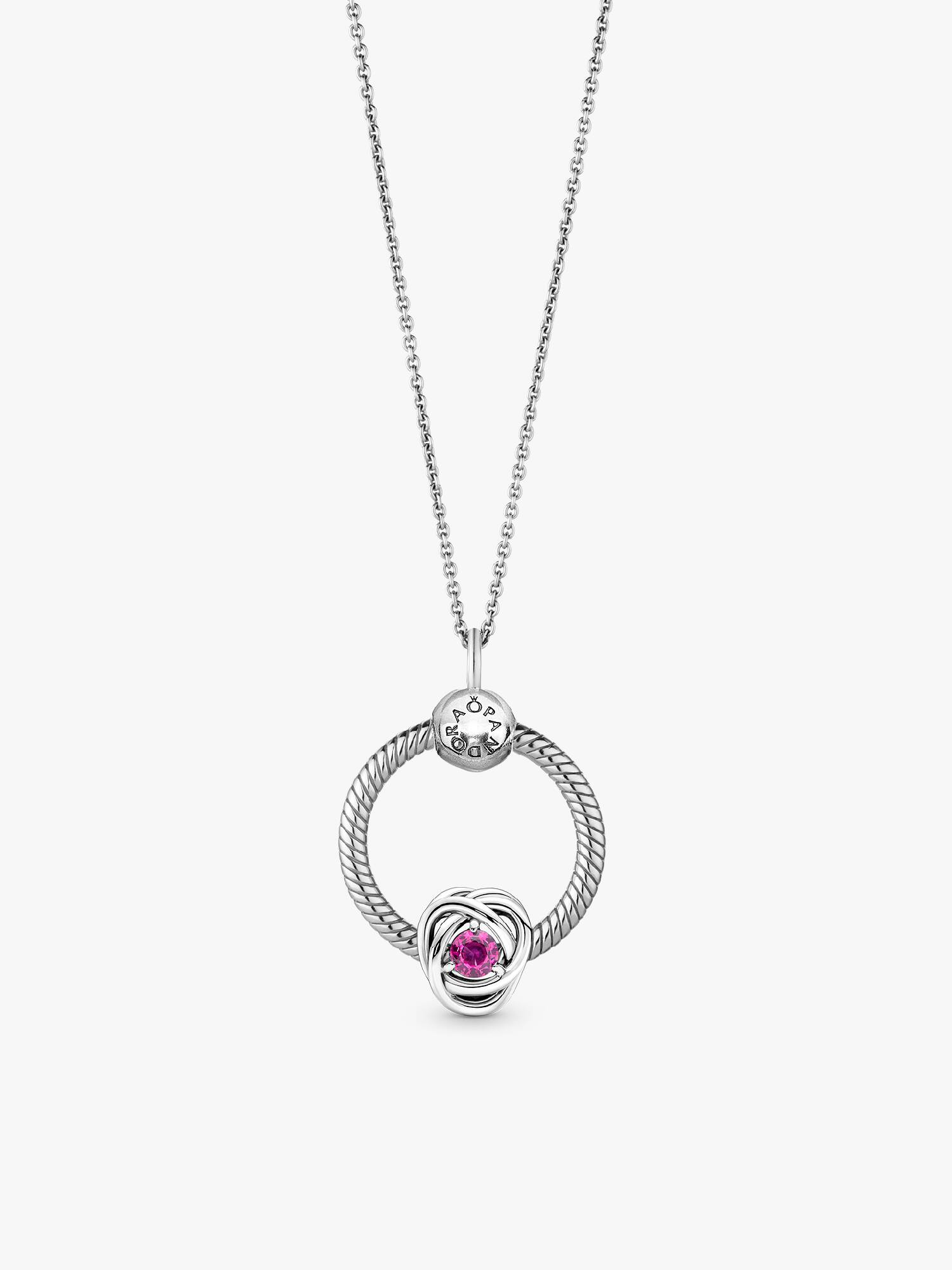Collier avec charm-pendentif Cercle éternel d'octobre