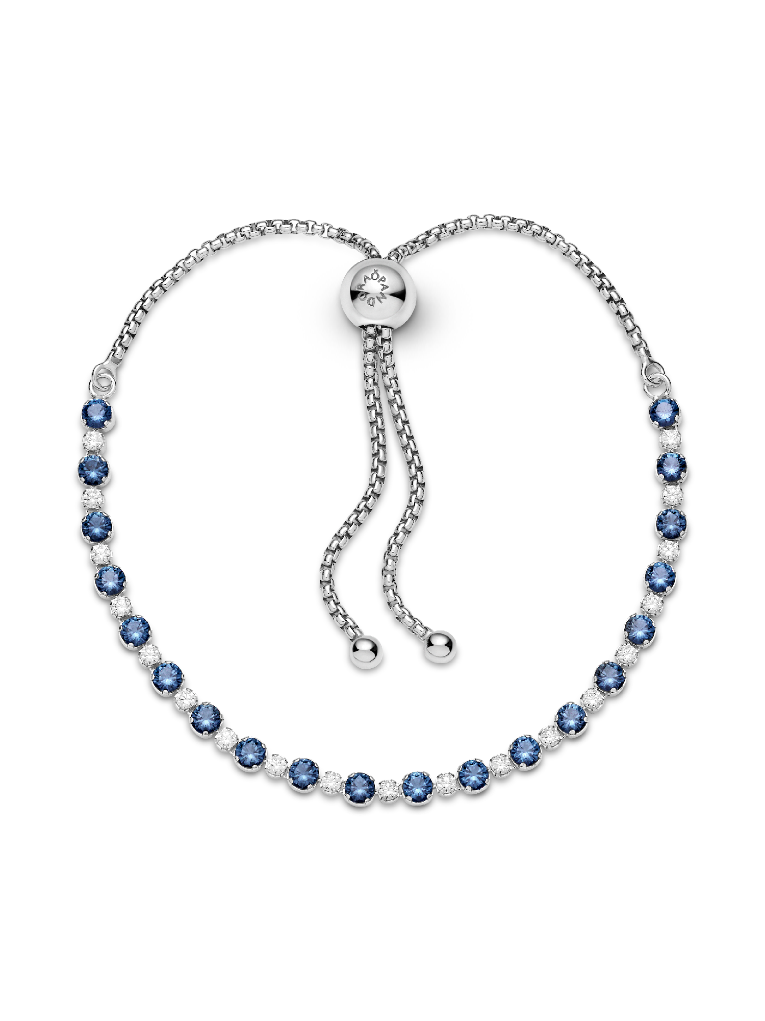 Blue and Clear Sparkle Slider Bracelet