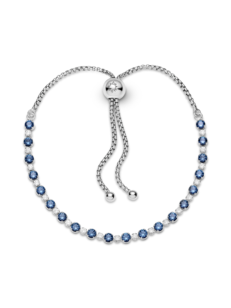 Blue and Clear Sparkle Slider Bracelet