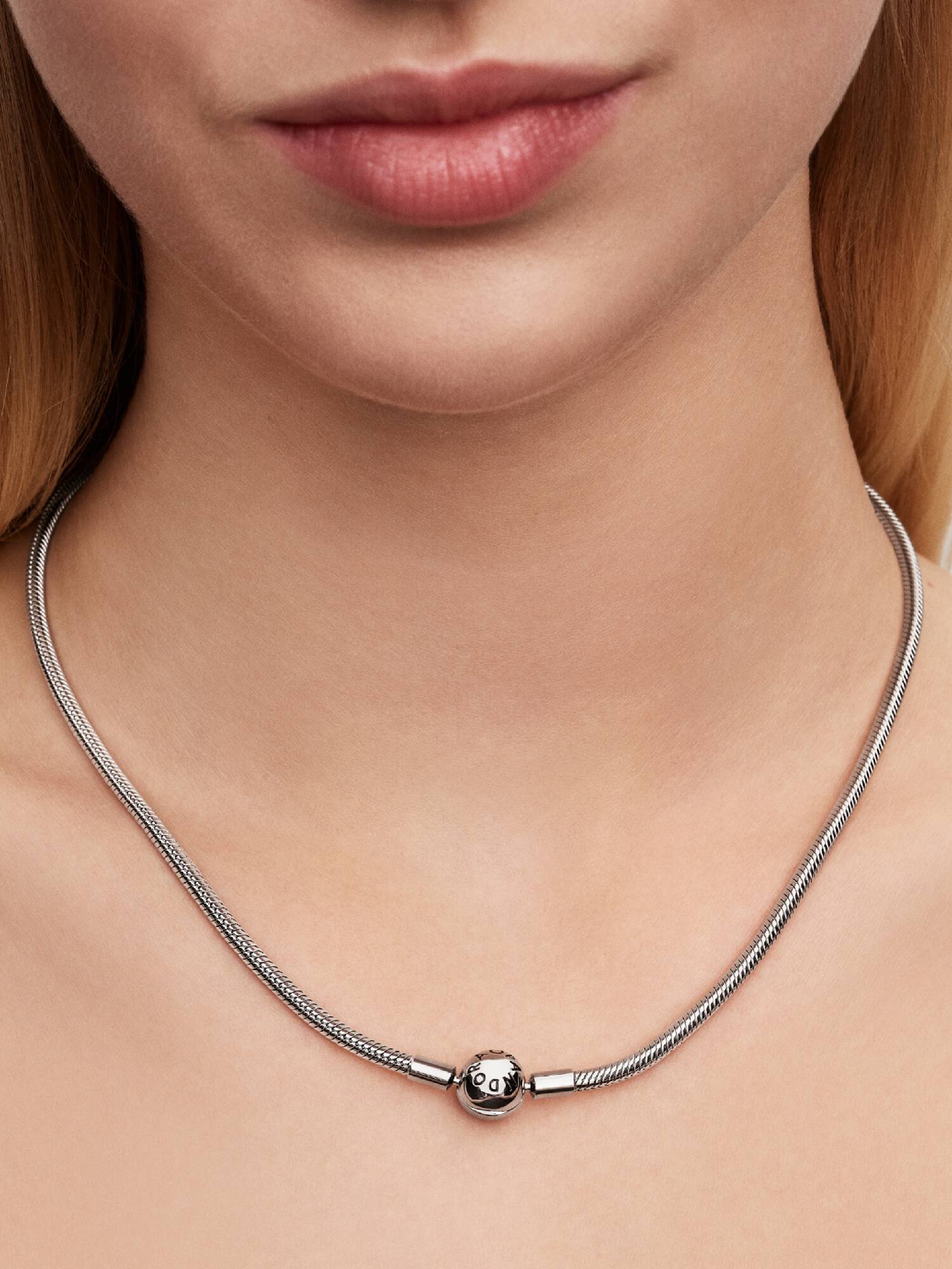 Pandora Moments Snake Chain Necklace, Platinum Plated