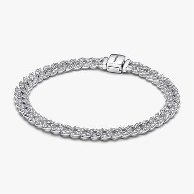 Sparkling Tennis & Cuban Chain Bracelet Stack
