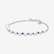 FINAL SALE - Treated Freshwater Cultured Pearl Blue Cord Chain Bracelet
