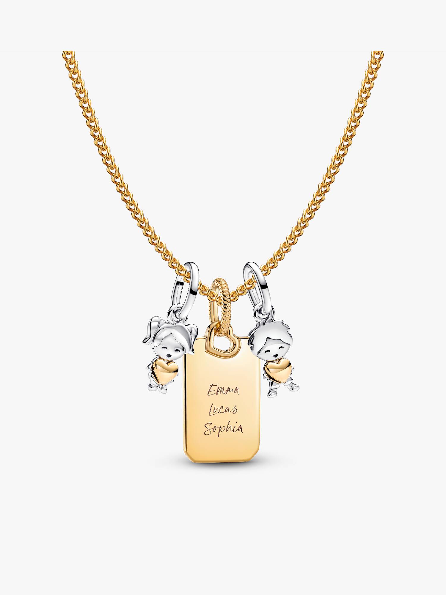 A Mother's Love Engravable Charm Necklace Set
