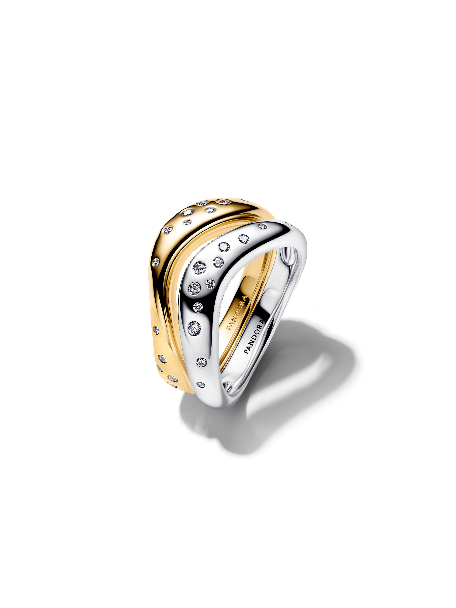 Organically Shaped Two-Tone Stacking Rings