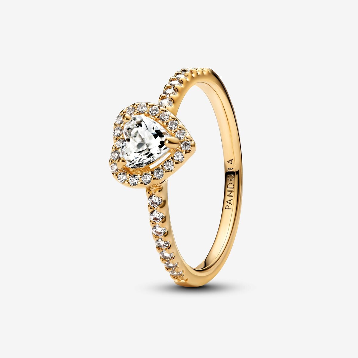 Ring Feat Elevated Heart Ring | Gold plated | Pandora Canada