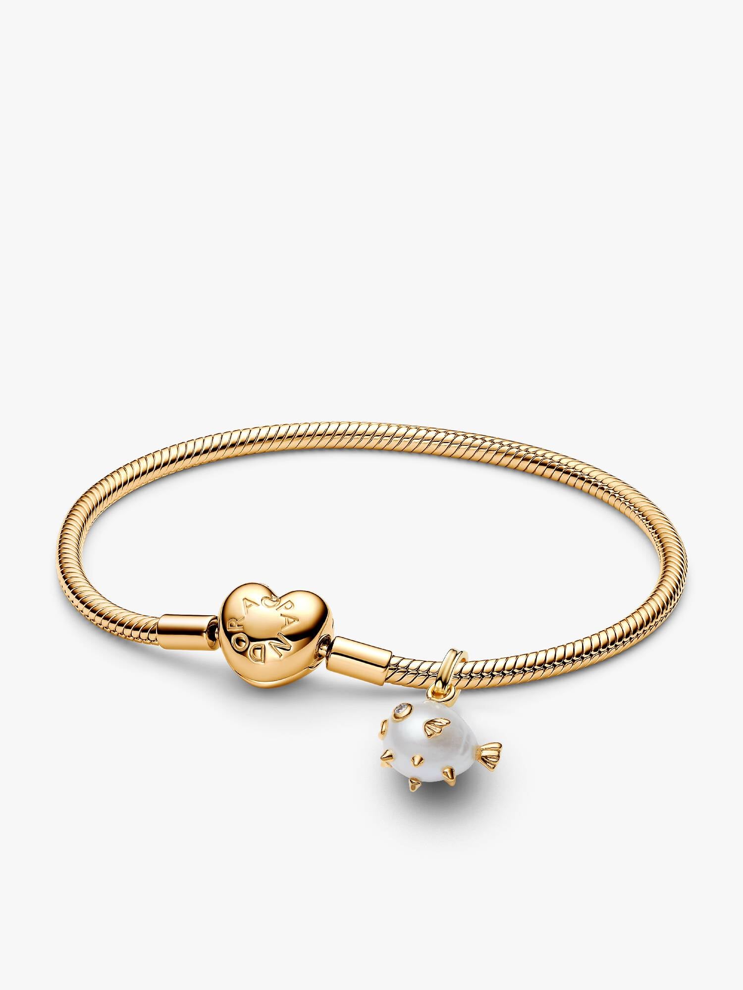Baroque Pearl Puffy Fish Charm Bracelet Set