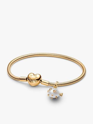 Baroque Pearl Puffy Fish Charm Bracelet Set