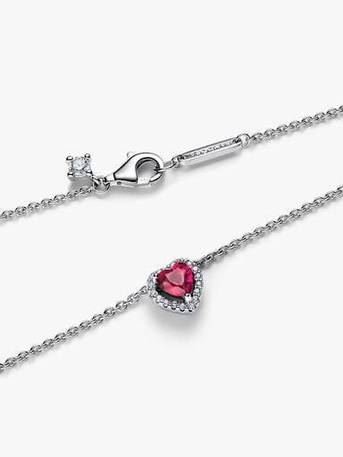 Collier à pendentif Cœur surélevé rouge