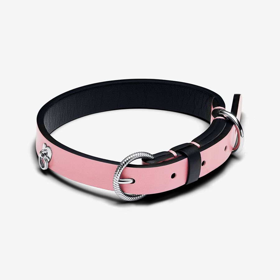 FINAL SALE - Pink Leather-free Fabric Pet Collar image number 0