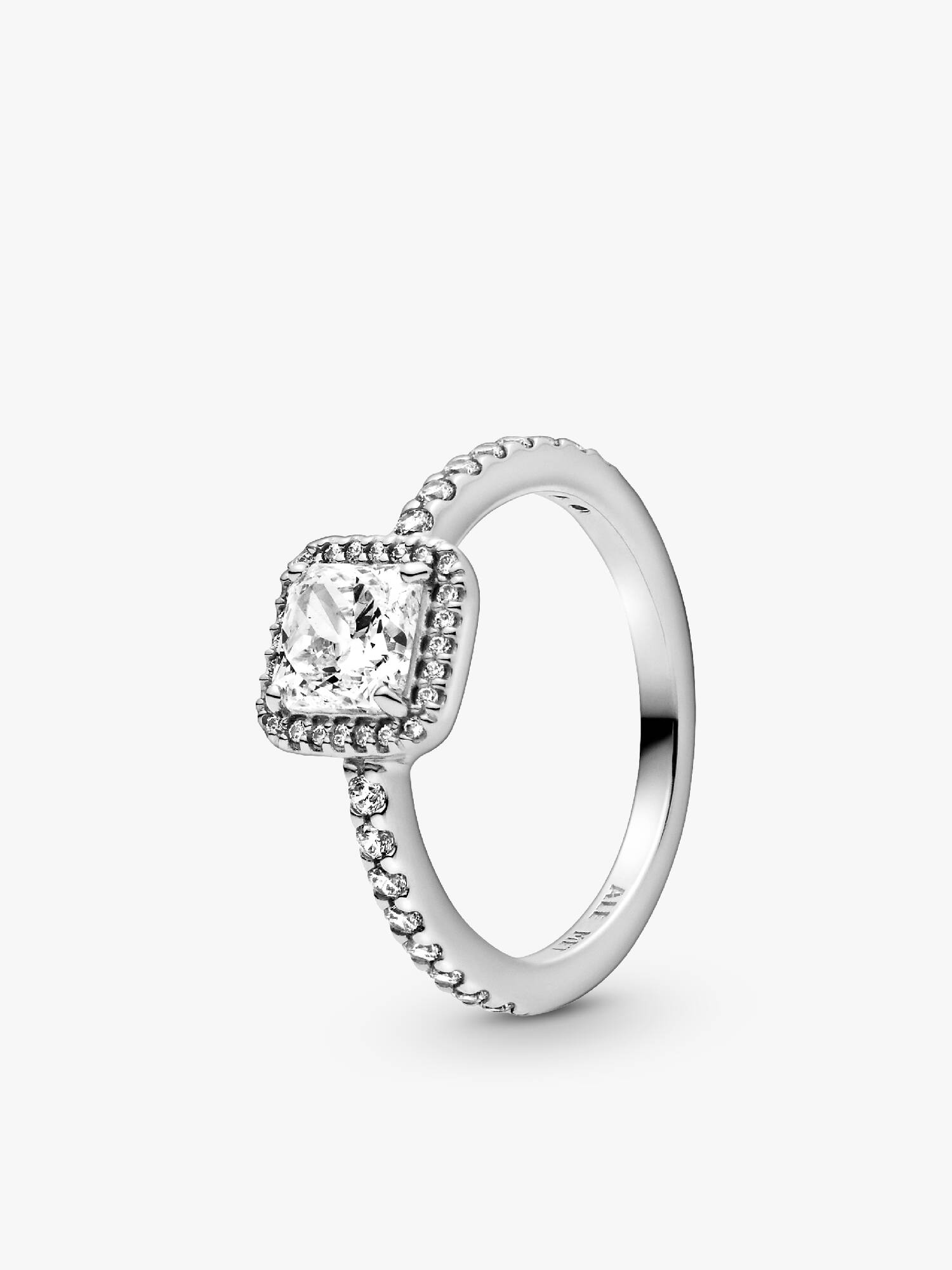 Square Sparkle Halo Ring