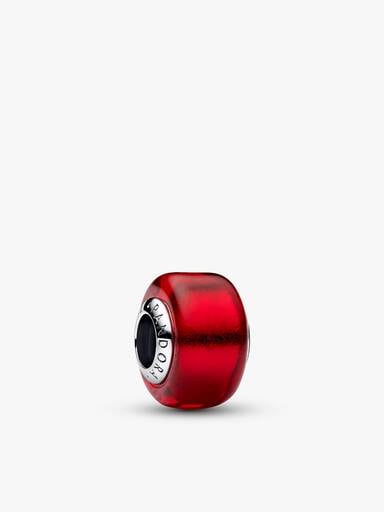 Ensemble de bracelet Cheval de feu et verre de Murano rouge