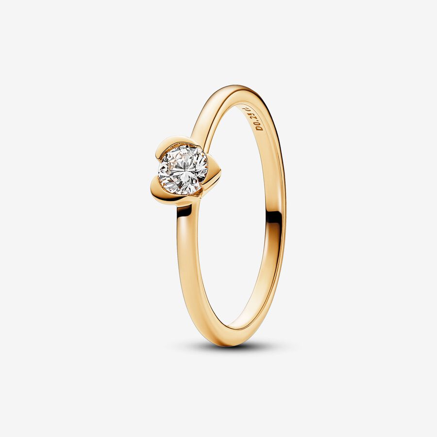 Pandora Talisman Lab-grown Diamond Heart Ring 0.25 carat tw 14k Gold  image number 0