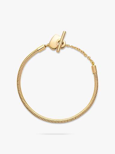 Heart T-Bar Snake Chain Bracelet