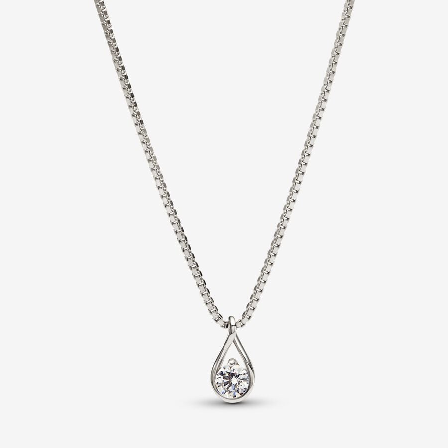 Pandora Infinite Pendentif et collier avec diamant créé en laboratoire 0,25 carat tw en argent sterling image number 0