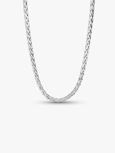 Collier à charms avec chaîne queue de renard et fermoir en pavé
