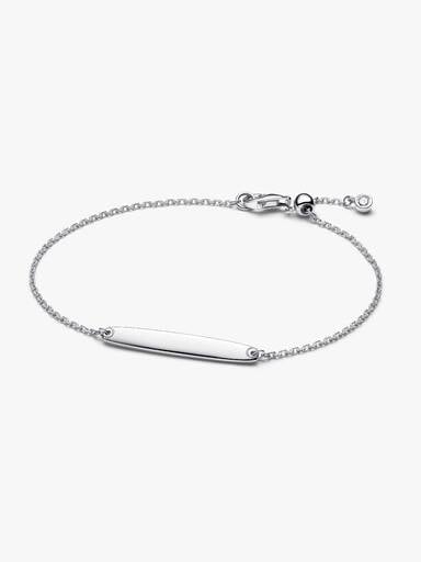 Bracelet à chaîne avec barre à graver