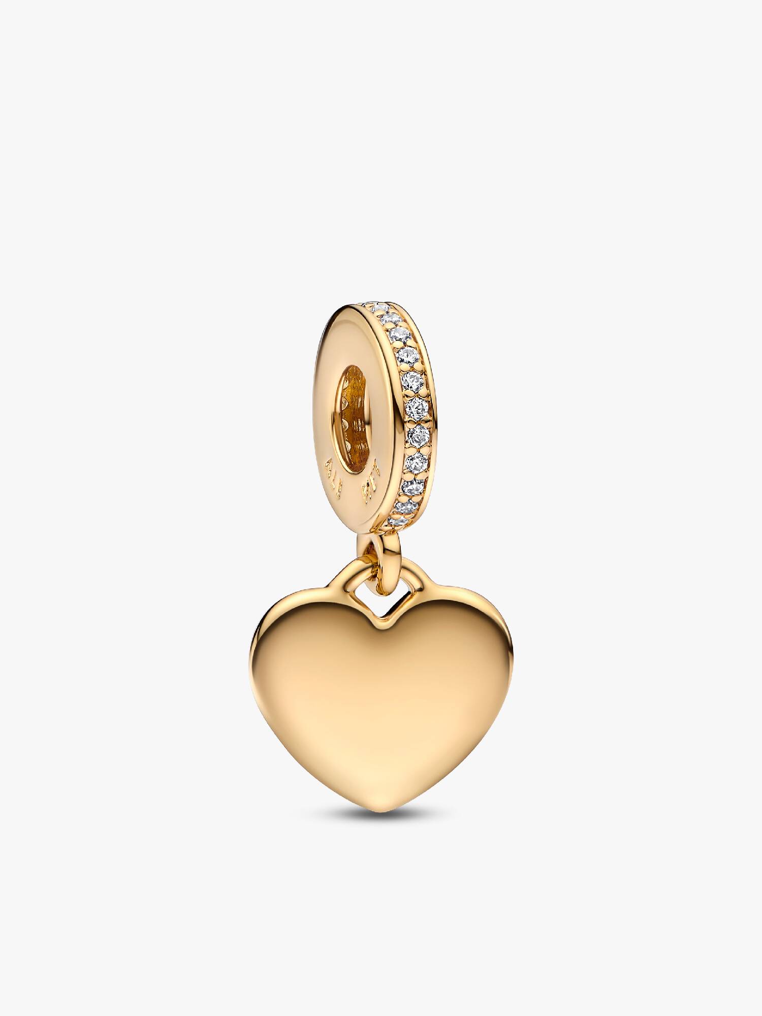 Charm-pendentif Étiquette en forme de cœur à graver