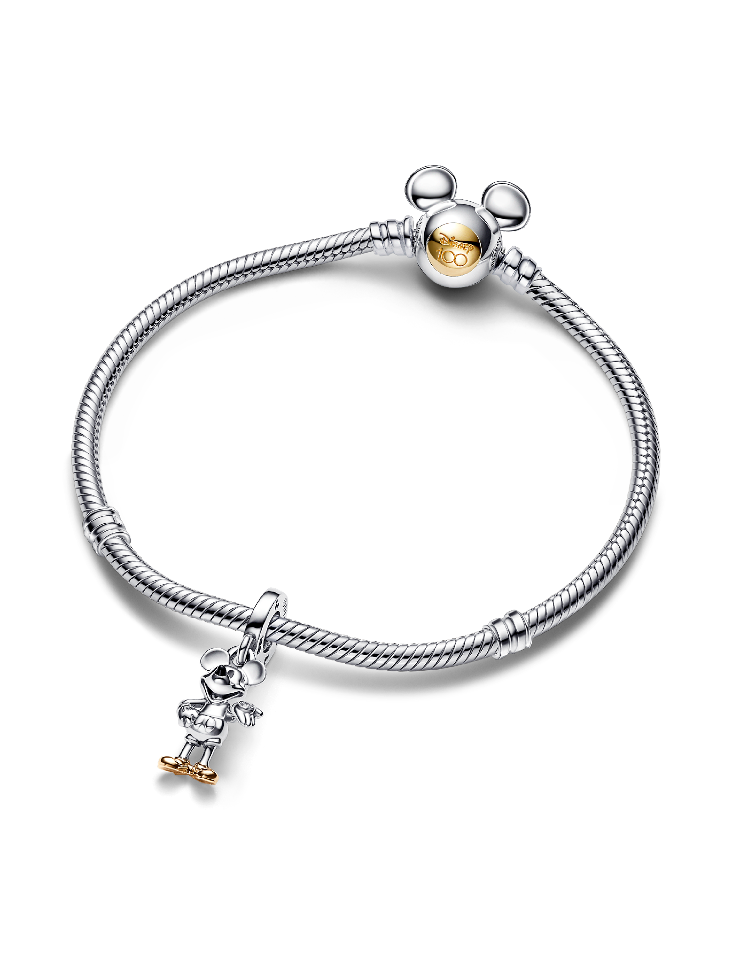 Disney 100th Anniversary Mickey Mouse Lab-grown Diamond Dangle Charm