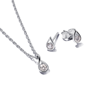Pandora Infinite Lab-Grown Diamond Jewelry Gift Set, Sterling Silver, 0.35 carat TW