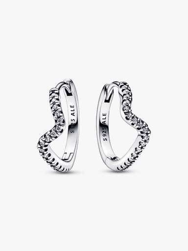 FINAL SALE - Sparkling Wave Hoop Earrings