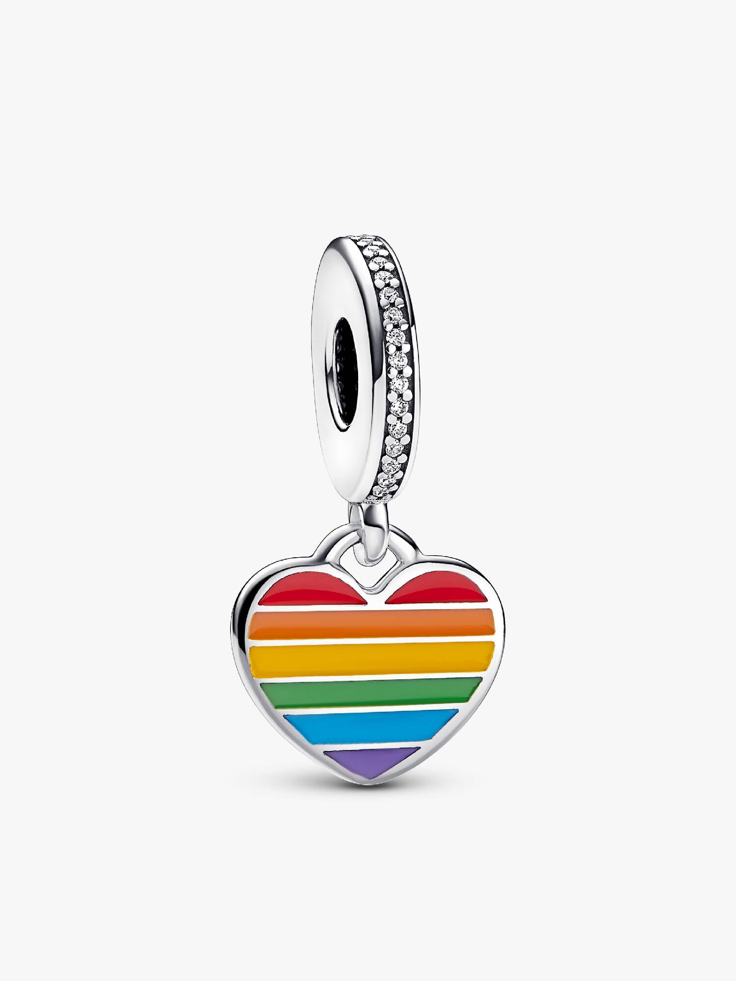 Charm pendentif coeur arc-en-ciel de fierté