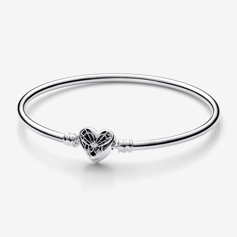Final Sale - Pandora Moments Heart & Butterfly Bangle image number 0