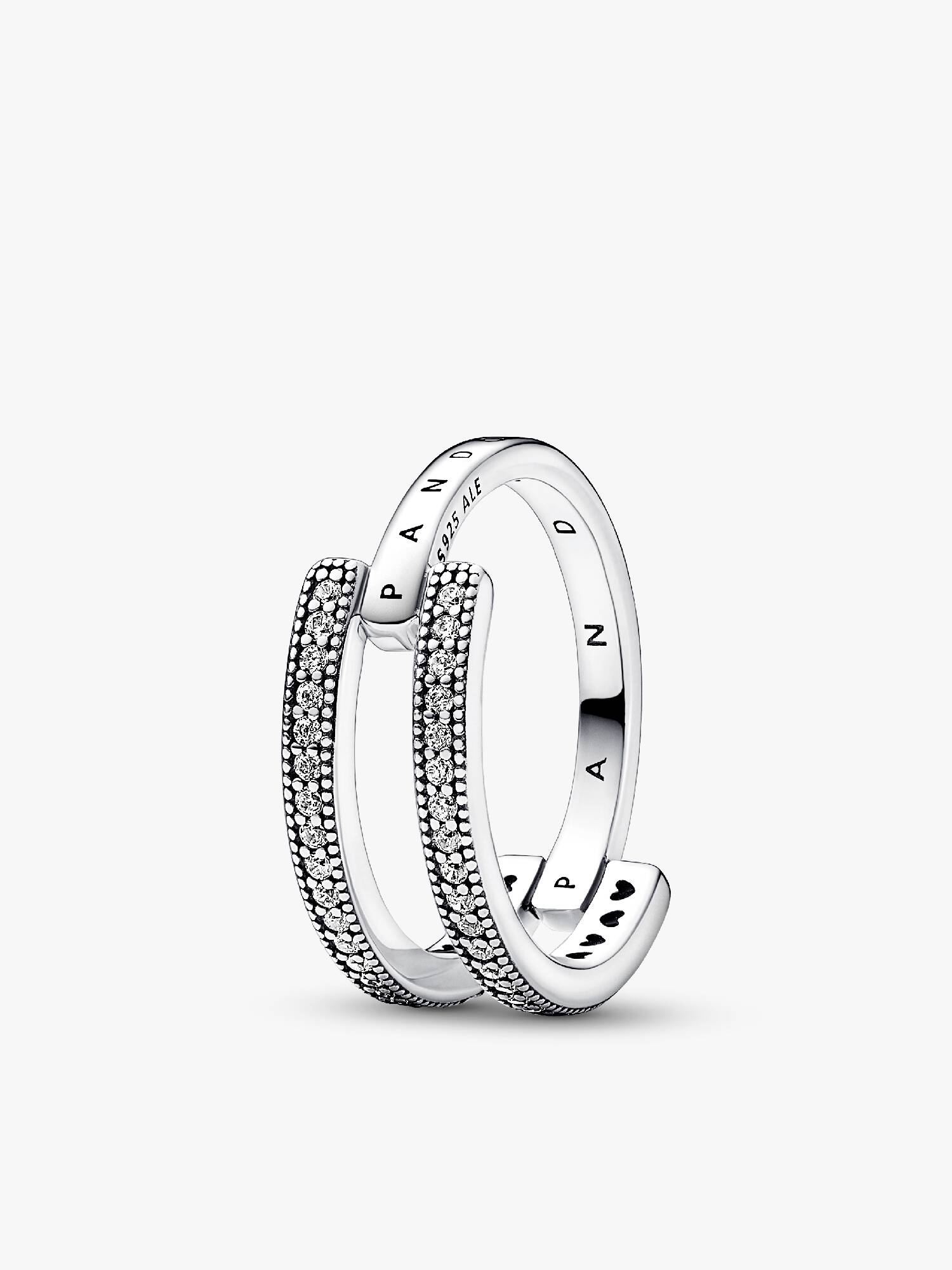 FINAL SALE - Pandora Signature Logo & Pavé Double Band Ring