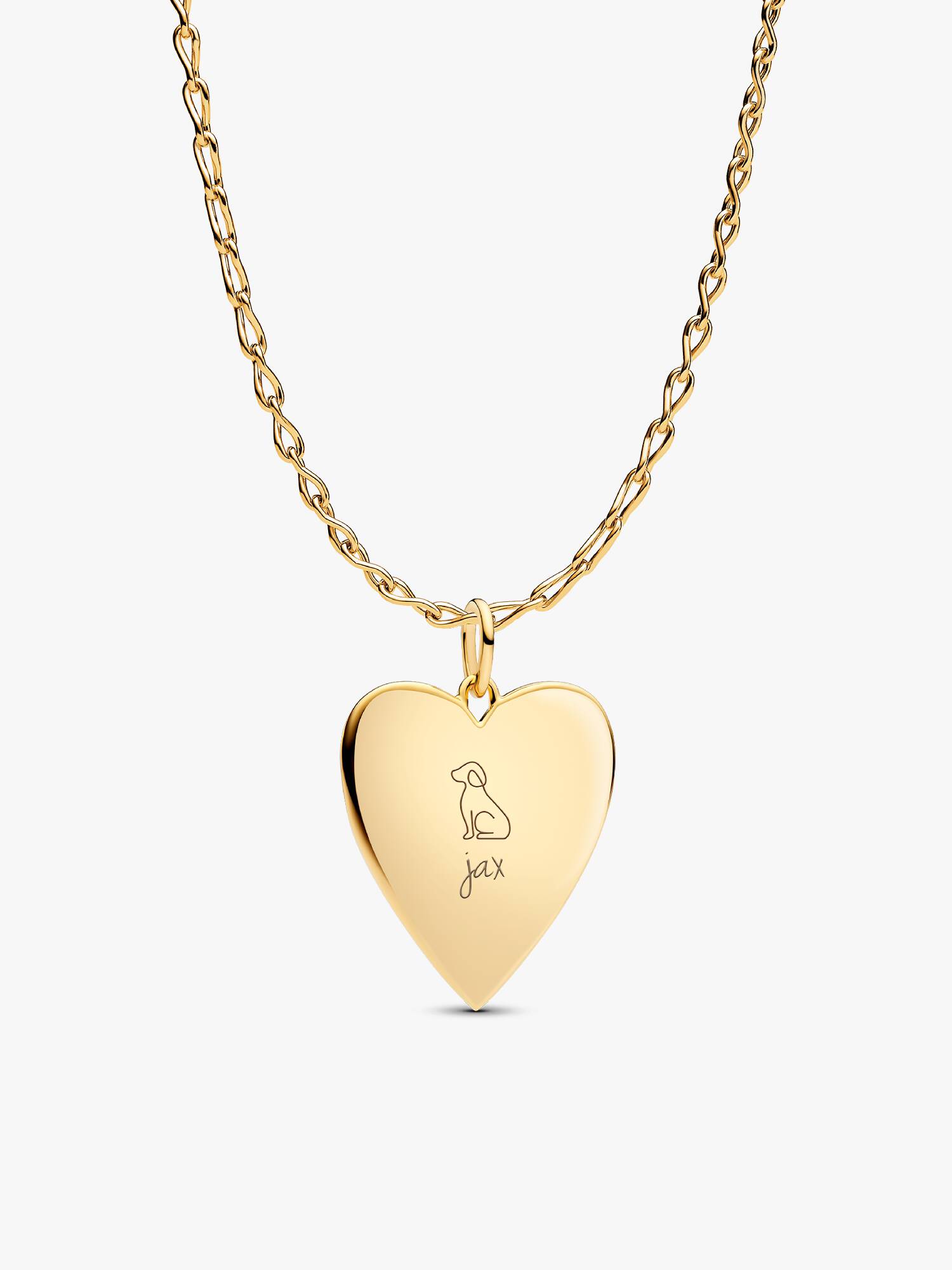 Engravable Oversized Heart Tag Pendant Necklace