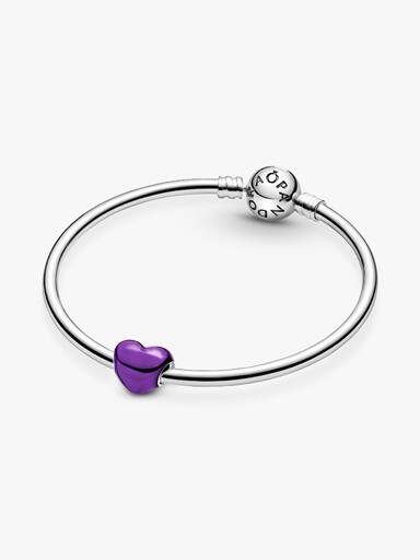 Charm Cœur mauve en métal