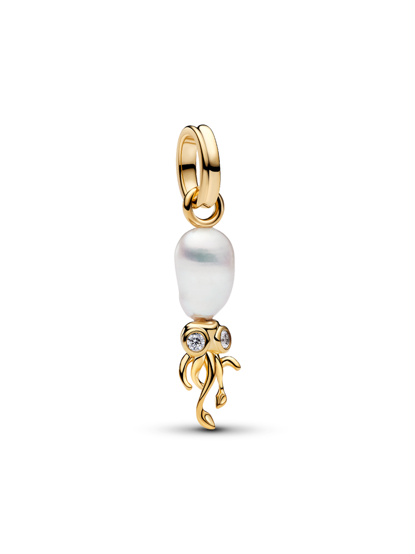 Treated Freshwater Cultured Baroque Pearl Squid Dangle Charm