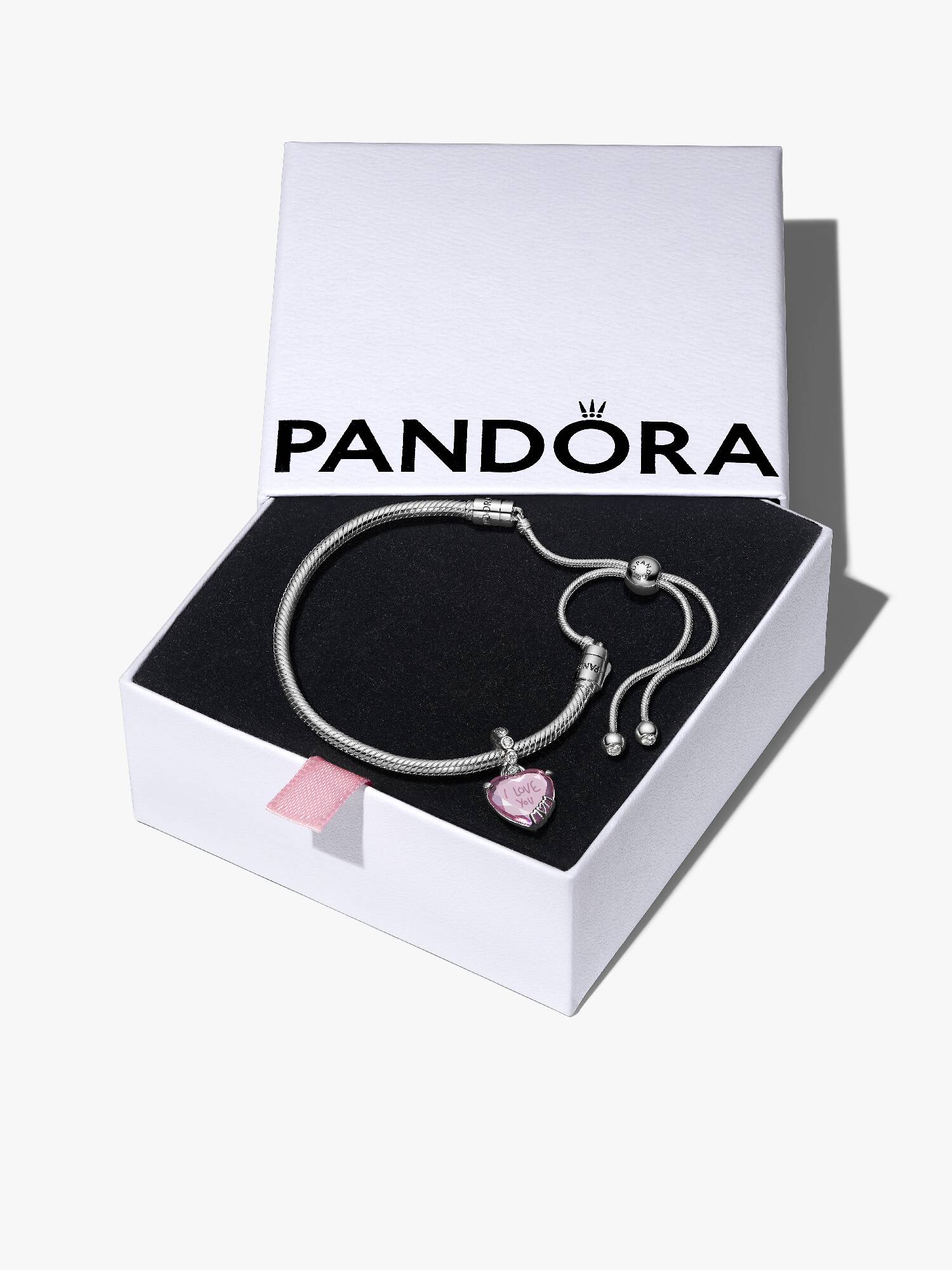 Ensemble-cadeau bracelet à charm Je t'aime maman